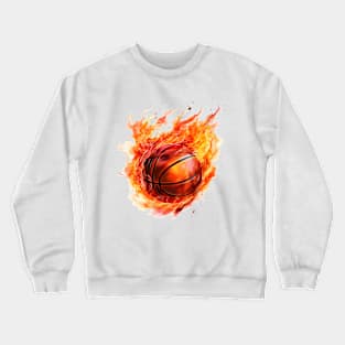 Flamming Basketball Watercolor Crewneck Sweatshirt